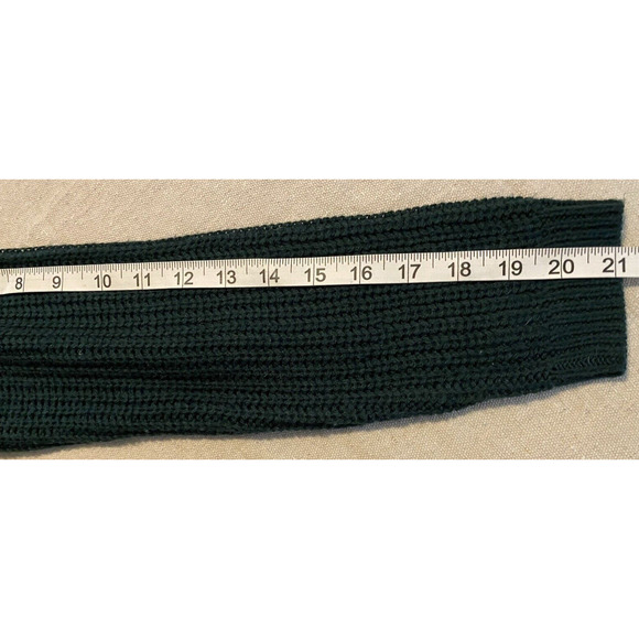 Hippie Rose Sweater Womens Small Green Ribbon Ties Pullover Fisherman Turtleneck - Picture 11 of 12